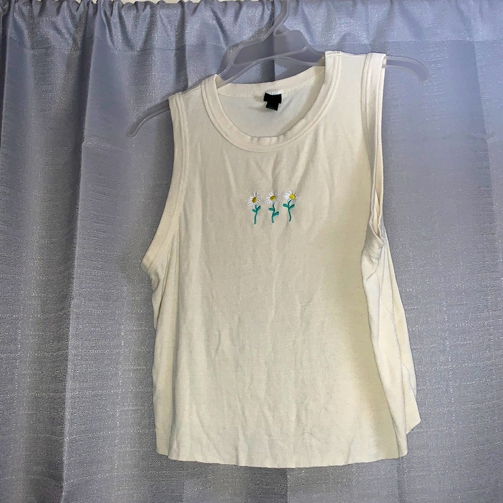 Pale Yellow 3 Daisy Tank Top